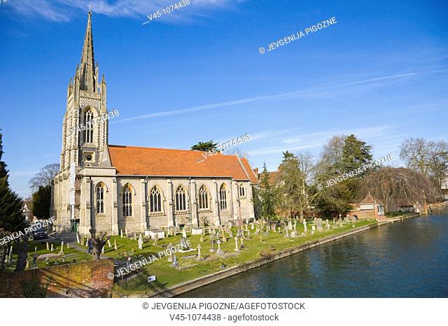 All Saints Church by Thames river. Marlow Street. Marlow. Buckinghamshire. England. UK