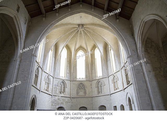 Morella Castellon Spain on May 18, 2018: Church apse of the church at The castle