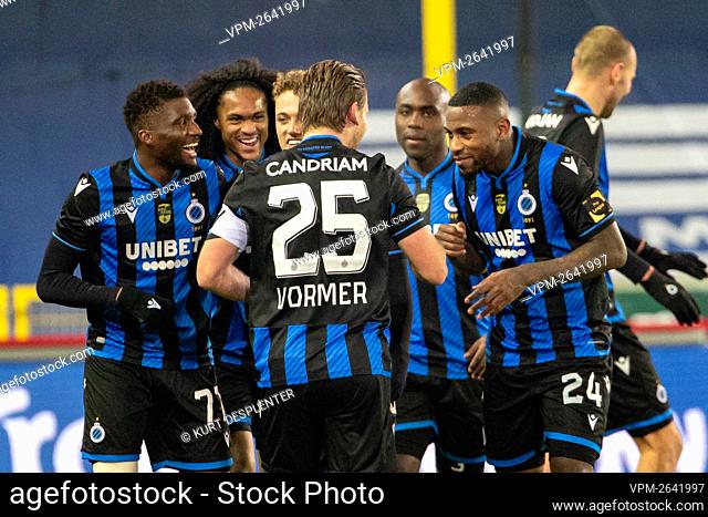 Club's Ruud Vormer celebrates after scoring during a soccer game between Club Brugge and Royal Antwerp FC (both of 1A pro division)