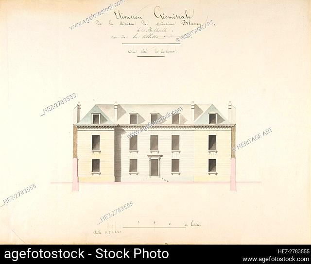 Design for the Exterior Façade of the Country House of Monsieur Blaney, Belleville, 18th century. Creator: Anon