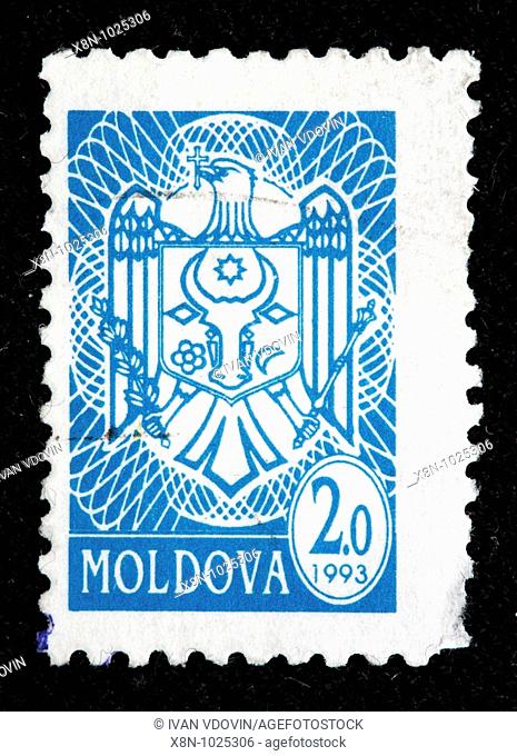 Coat of ars, postage stamp, Moldova, 1993