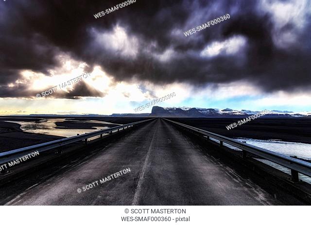Iceland, Highway 1 and dark clouds