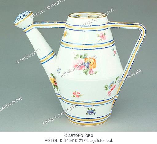 Watering Can (arrosoir, deuxième grandeur); Painted by Bardet, French, active 1749 and 1751 - 1758, Vincennes Porcelain Manufactory, French