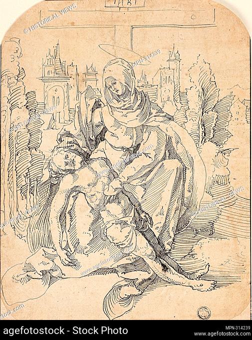 Albrecht Drer. Pieta - After Albrecht Drer German, 1471-1528. Pen and black ink, on cream laid paper, laid down on ivory wove paper. 1500 - 1699