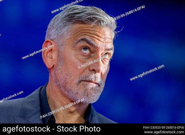 20 September 2023, North Rhine-Westphalia, Cologne: George Clooney, U.S. actor, speaks at Deutsche Telekom's Digital X Internet Congress at Media Park