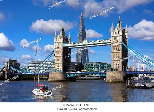 UK, Great Britain, Europe, travel, holiday, England, London, City, Tower Bridge, bridge, Shard, tower, architecture, skyscraper, river, Thames