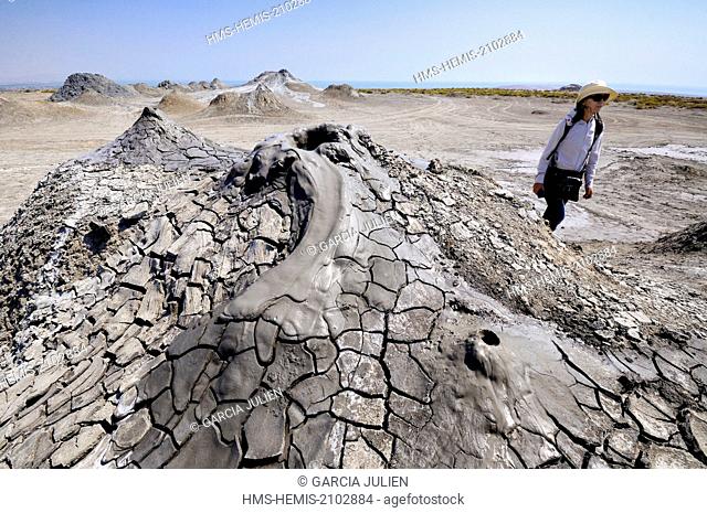 Azerbaijan, Qobustan, bubbling mud volcano