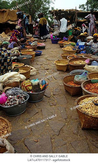 Mopti is the region's commercial center and Mali's most important port. The market is near the harbour where local women sell dried fish and other goods...