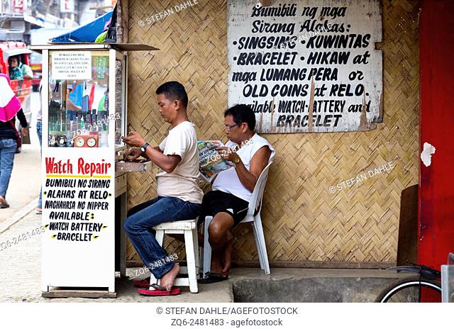 Watch Repair Stall in Puerto Princes, Palawan, Philippines