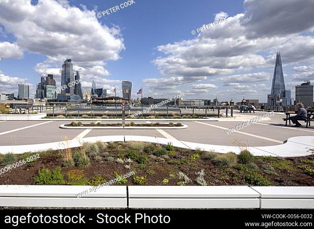 Roof garden looking towards the east. Bracken House, London, United Kingdom. Architect: John Robertson Architects, 2019