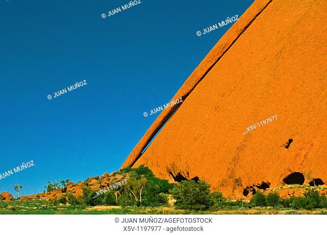 Ayers Rock. Uluru-Kata Tjuta National Park. Detail of a fragment of rock. Australia