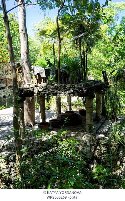 Mayan altar in the jungle of Mexico