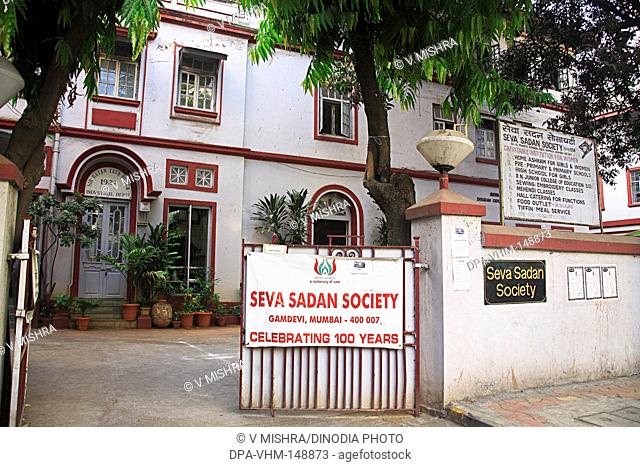 Seva sadan society's Behramji M. malabari memorial hall building ; P. Ramabai marg ; Grant Road ; Bombay Mumbai ; Maharashtra ; India