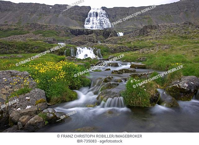 Fjallfoss Falls, Dynjandi, Westfjords, Iceland, North Atlantic