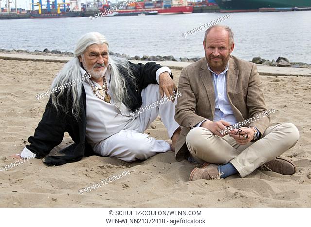 On the set of the TV movie Liebling des Himmels in Othmarschen Featuring: Mario Adorf, Axel Milberg Where: Hamburg, Germany When: 19 May 2014 Credit:...