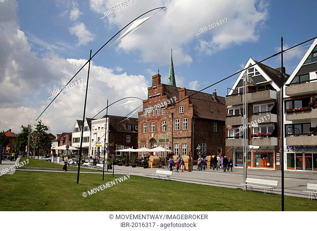 Alte Vogtei building and row of houses, Baltic Sea spa resort of Travemuende, Bay of Luebeck, Schleswig-Holstein, Germany, Europe, PublicGround