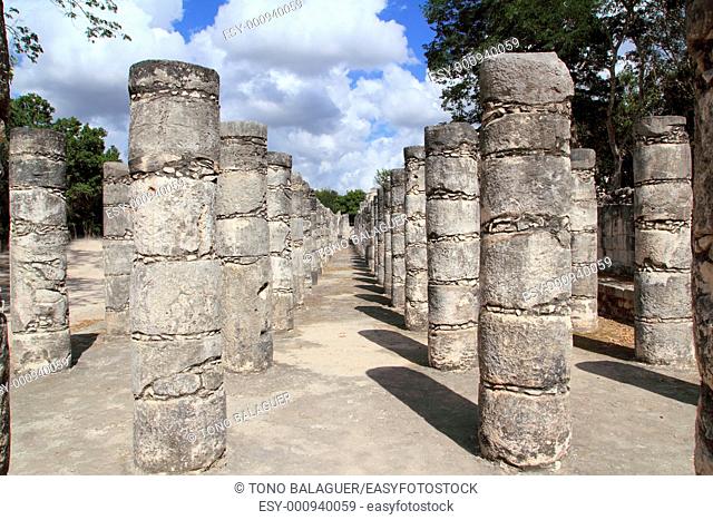 Mayan Chichen Itza Mexico thousand columns temple in Yucatan