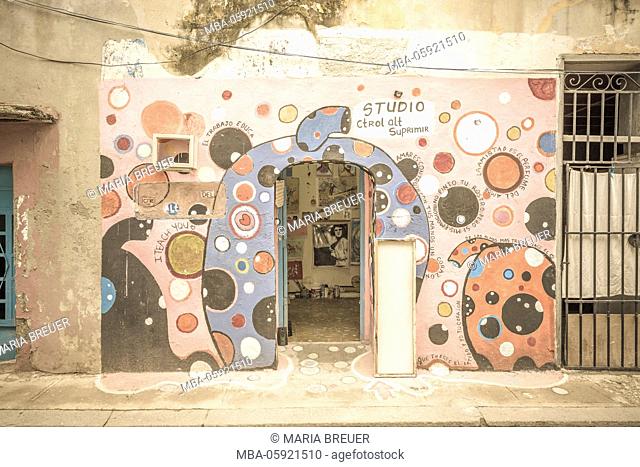 Art studio, old town of Havana, Habana Vieja, Cuba, the Greater Antilles, the Caribbean, Central America, America