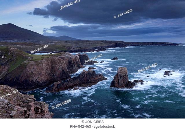 The dramatic coastline at Mangersta, Isle of Lewis, Outer Hebrides, Scotland, United Kingdom, Europe