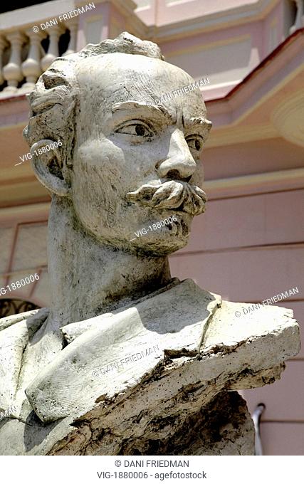 A bust of Cuban national hero Jose MARTI in downtown Havana. Jose MARTI is known as the hero of Cuban independence. By his inspiration, eloquence, and pen