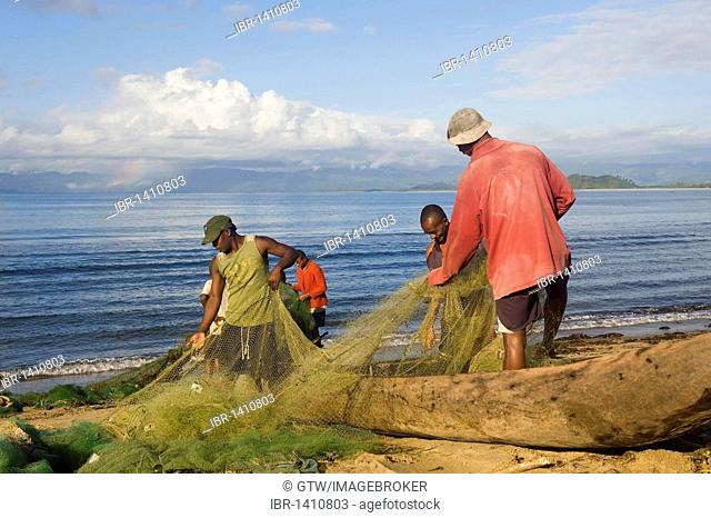 Fishermen in Antogil Bay, Maroantsetra, Madagascar, Africa