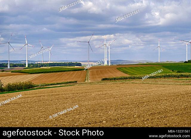 Landscape and fields near Wipfeld, Schweinfurt district, Lower Franconia, Franconia, Bavaria, Germany