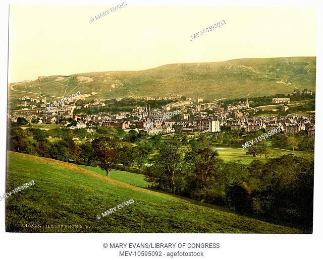 From northwest, Ilkley, England. Date between ca. 1890 and ca. 1900