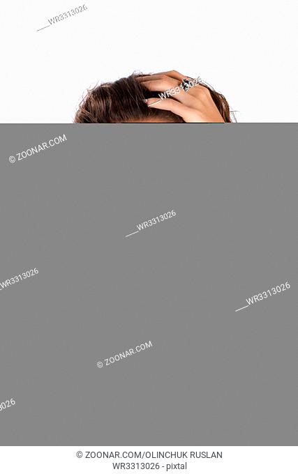 Young beauty lady portrait with luxury accessories isolated on white background