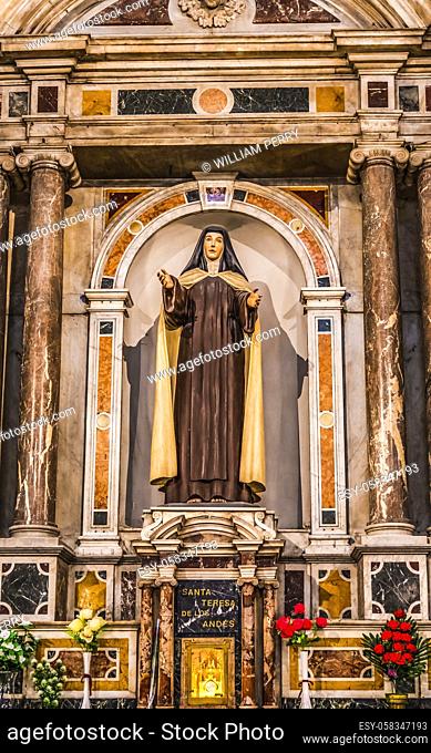 Saint Theresa of the Andes Shrine Metropolitan Cathedral Basilica Altar Arches Santiago Chile Church completed 1799