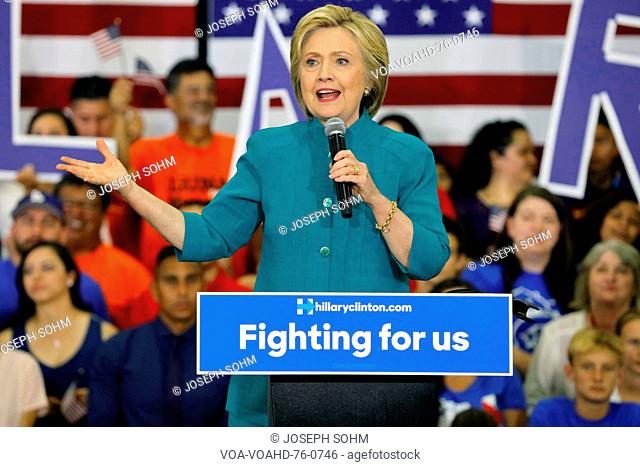 Presidential Candidate Hillary Clinton Campaigns in Oxnard, CA at Get out the vote rally