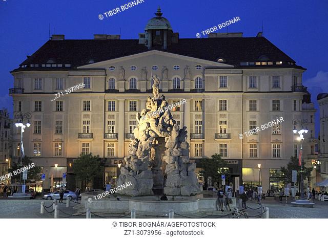 Czech Republic, Brno, Vegetable Market, Parnas Fountain, Hotel Grandezza,