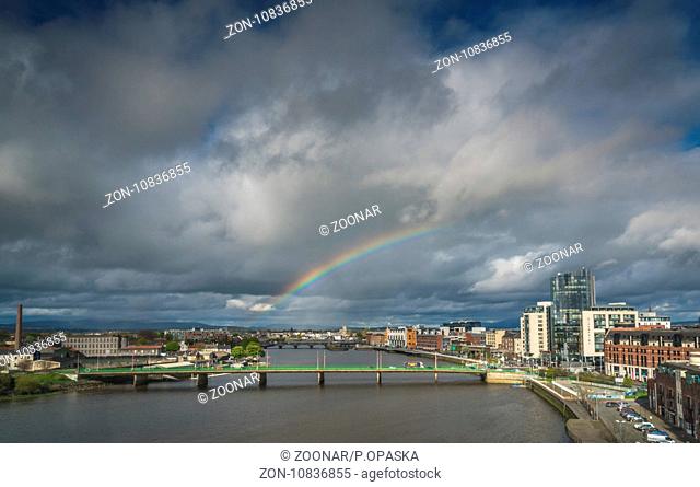 Rainbow over Limerick city
