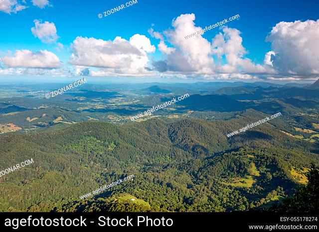 Panorama from Best of All Lookout in Springbrook National Park in the Gold Coast Hinterland, Queensland, Australia