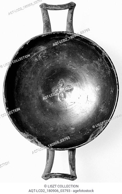 Campanian Black Kylix (Stemless); Campania, South Italy, Europe; 323 - 31 B.C; Terracotta; 6.4 x 19 x 12.4 cm (2 1, 2 x 7 1, 2 x 4 7, 8 in.)