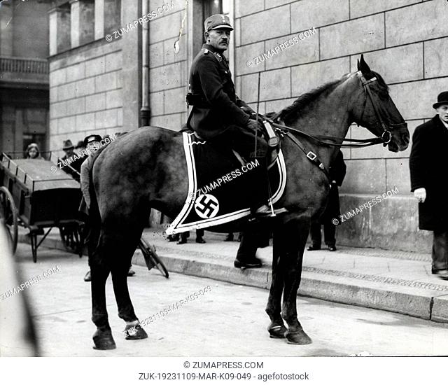 Nov. 9, 1923 - Berlin, Germany - Nazi man on horseback in front of the Reichstag building. (Credit Image: © Keystone Press Agency/Keystone USA via ZUMAPRESS