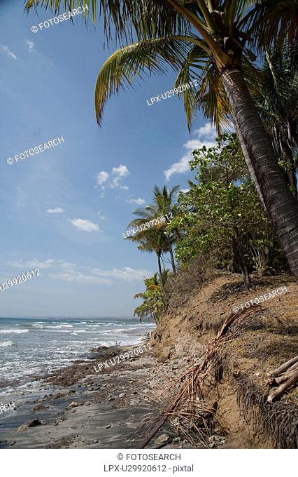 Eroding shoreline at beach Costa Rica