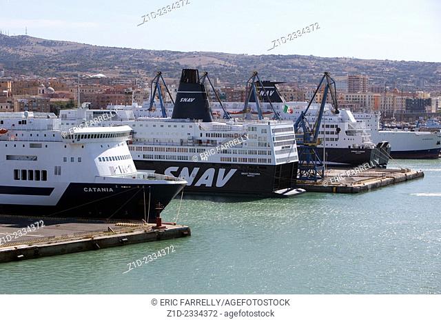 Passenger ferries alongside Civitavecchia Italy