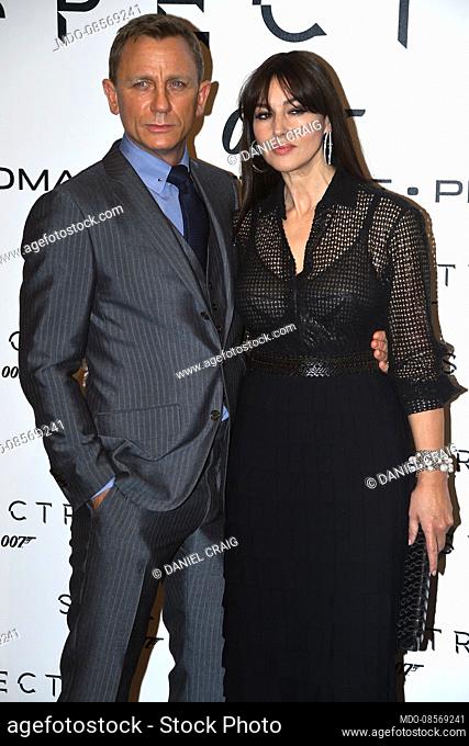 Daniel Craig and Monica Bellucci attend italian premiere 007 Spectre movie in Auditorium della Caonciliazione. Rome (Italy), October 27, 2015