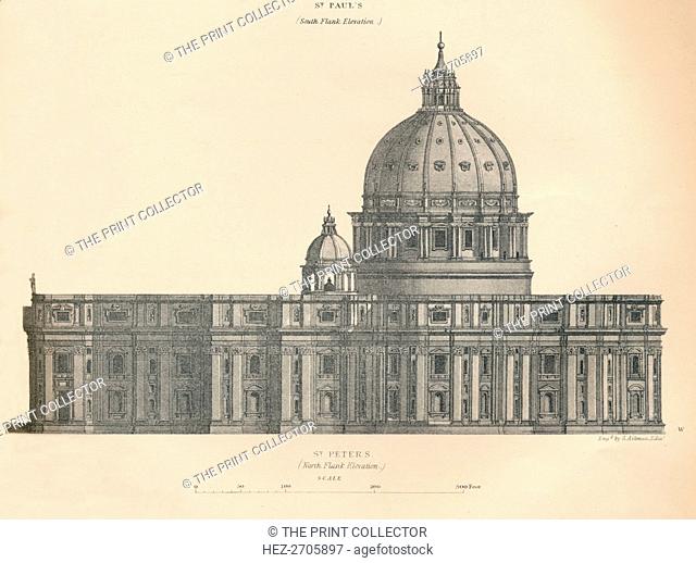 'St. Peter's - north flank elevation', 1889. Creator: George Aikman