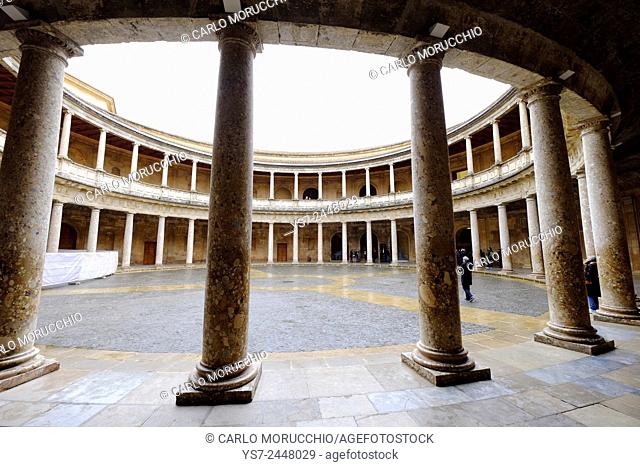 Carlo V Palace, The Alhambra, Granada, Andalucia, Spain, Europe
