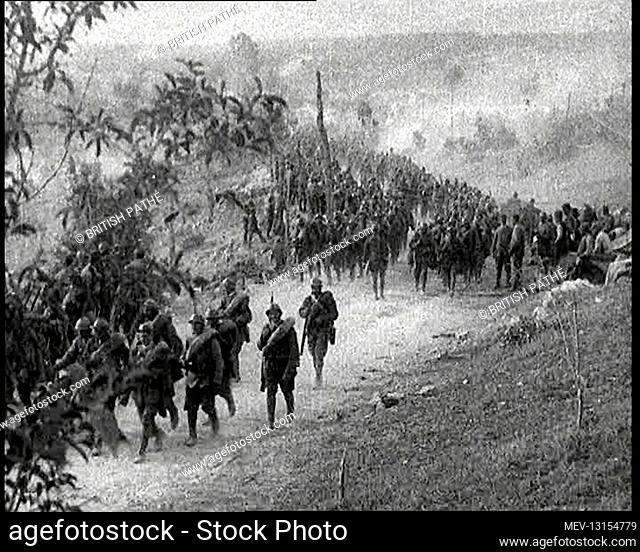 Italian Soldiers Marching In Lines