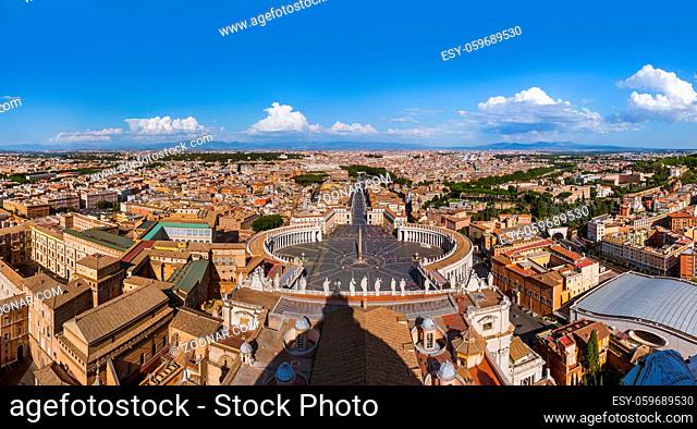 View from Sant Peters Basilica in Vatican - Rome Italy - architecture background
