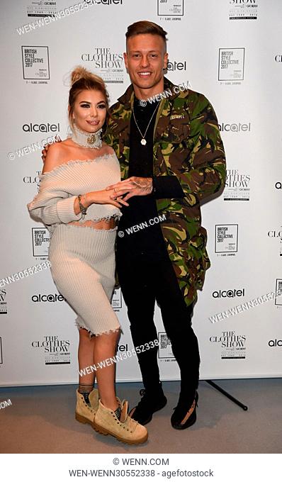 Love Island couple Olivia Buckland and Alex Bowen having fun on the press boards at The Clothes Show 2016 Featuring: Olivia Buckland