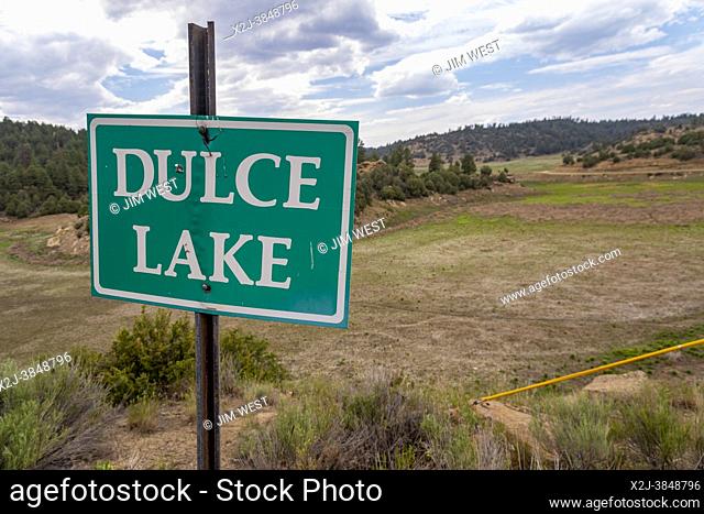 Dulce, New Mexico - Dulce Lake on the Jicarilla Apache Nation in northern New Mexico is dry due to prolonged drought