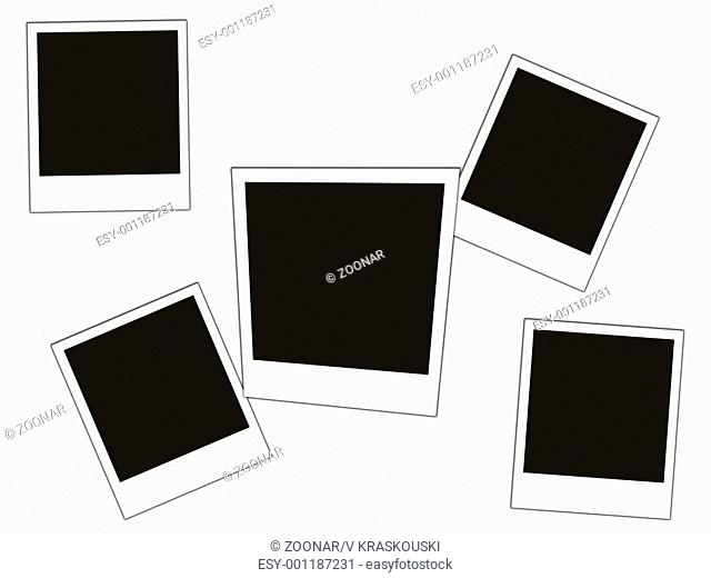 five photos blank isolated on white