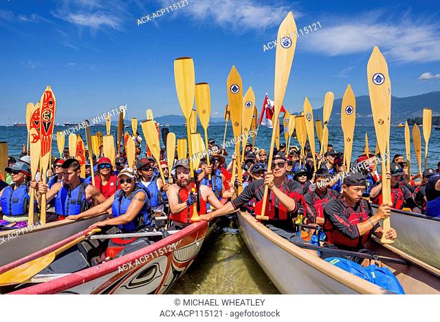 Gathering of Canoes, Canada 150+, Hadden Park / Vanier Park, English Bay, Vancouver, British Columbia, Canada