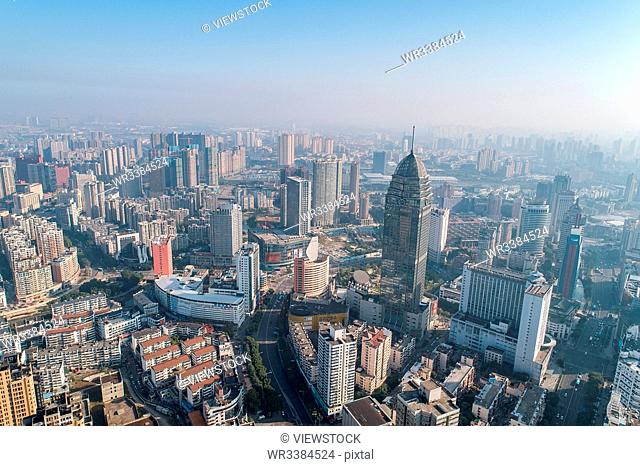 Aerial wuxi city center
