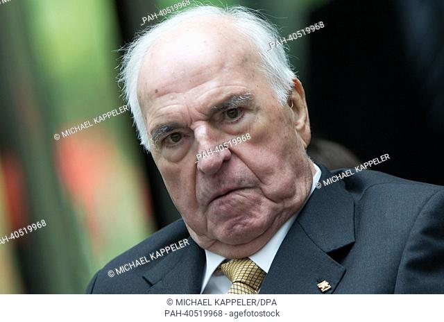 Former German Chancellor Helmut Kohl talks during the unveiling of the monument in honour of Kaethe Kollwitz in Berlin,  Germany, 26 June 2013