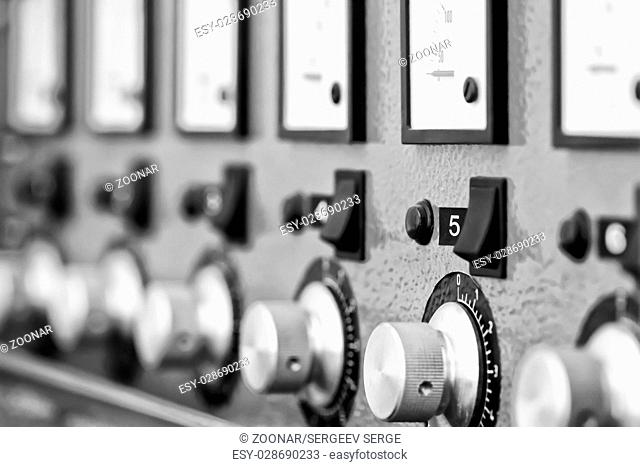 Instrument panel . Black and white