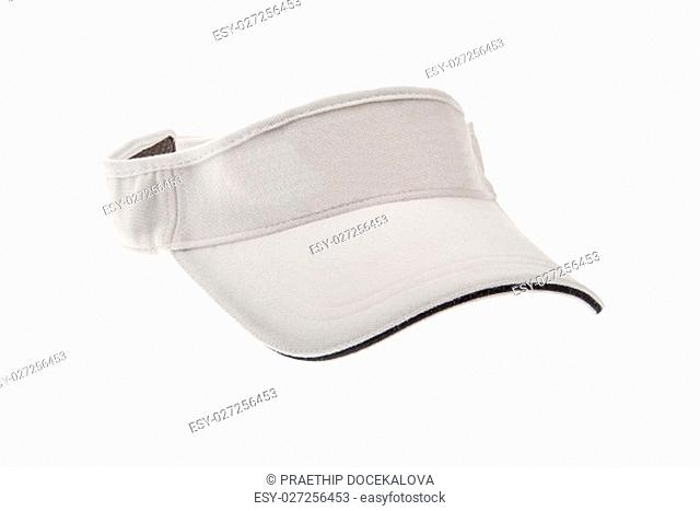 White golf visor for man or woman on white background